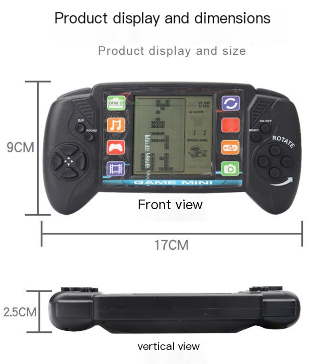 Oversized Screen Retro Tetris Handheld Game Console