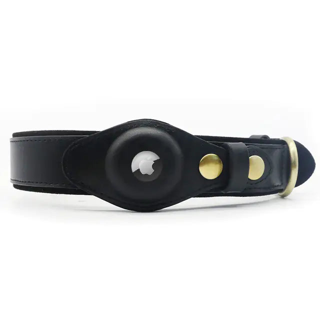 Genuine Leather Cat Collar with Locator Tracker for Pets