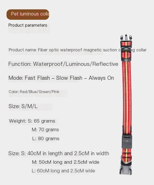 Adjustable Luminous Waterproof Collar for Pets